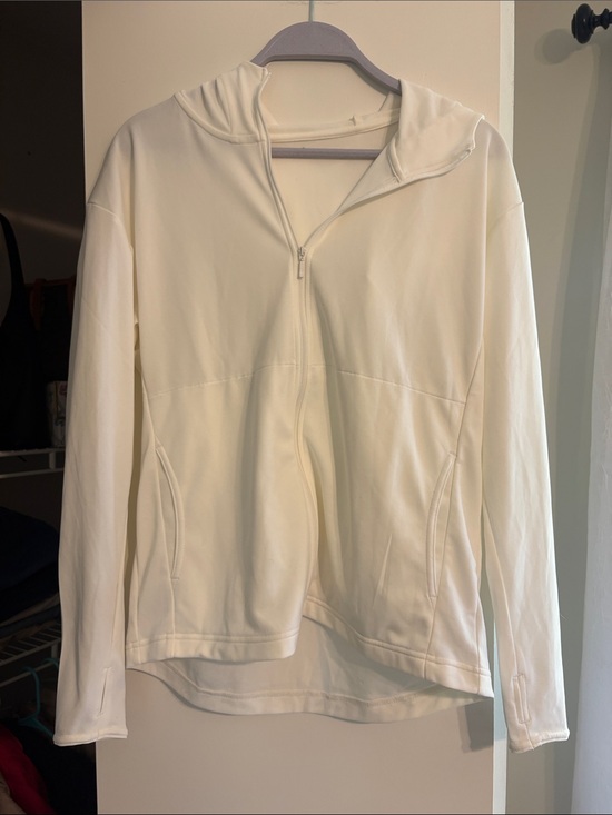 Tops - Women's Cream Full-Zip Hooded Jacket